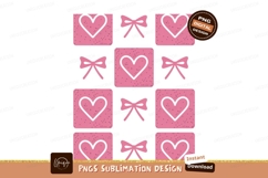 Pink hearts and bows pattern graphic Product Image 1
