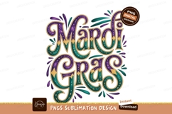 Mardi Gras festive lettering purple Product Image 1