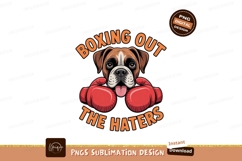 Boxer dog wearing boxing gloves canine animal Product Image 1