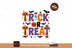 Trick Treat Halloween Pumpkins Ghost Bats image Product Image 1