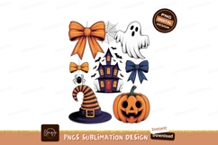 Halloween Objects Collection With Ghost And Pumpkin Product Image 1