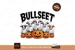 Cute cows dressed as ghosts with pumpkins halloween Product Image 1