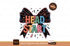 Head Start Colorful Lettering And Bow Design Sublimation Png Product Image 1