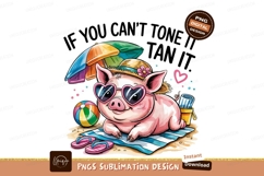 Pig Beach Vacation Summer Fun Artwork Sublimation Png Product Image 1