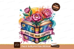 Watercolor Book With Peonies Sublimation Png Product Image 1