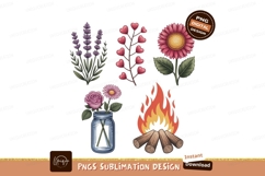 Lavender rose daisy hearts campfire logs image Product Image 1