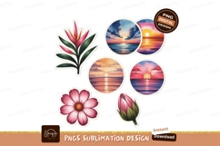 Tropical flower and sunset ocean views bird paradise Product Image 1