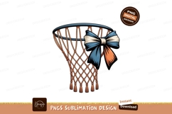 Basketball hoop with patriotic bow ribbon Product Image 1