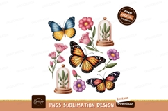 Butterflies Flowers Glass Domes butterfly monarch Product Image 1