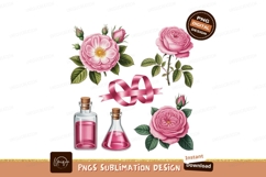 Format: Title: Pink Roses and Elixirs ribbon bottles Product Image 1