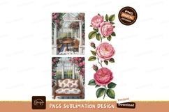 Pink roses conservatory and floral sofa image Product Image 1