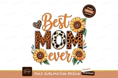 Best Mom Ever Sunflowers Leopard Print image Product Image 1