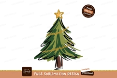 Green Christmas Tree Gold Star Garland image Product Image 1
