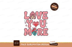 Love You More Heart Diamond Girl pink Product Image 1