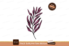 Pink leaf branch on black botanical floral Product Image 1