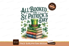 Green hat on books with shamrocks Patrick&#039;s Product Image 1