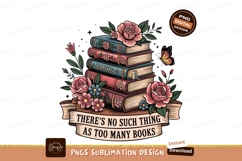 Stacked Books Roses Butterfly Sublimation PNG Product Image 1