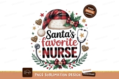 Santa&#039;s Favorite Nurse Christmas Hat Stethoscope image Product Image 1