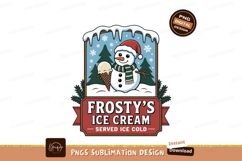 Snowman holding ice cream cone winter Product Image 1