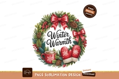 Festive winter wreath with cozy elements christmas Product Image 1