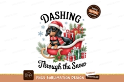 Dachshund dog in sleigh with gifts christmas santa Product Image 1