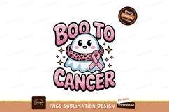 Cute ghost boo cancer awareness pink Product Image 1