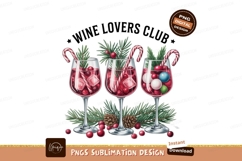 Festive Wine Drinks With Candy Canes And Pine holiday Product Image 1