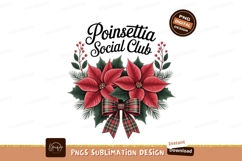 Red Poinsettia Wreath Festive Bow green holly Product Image 1