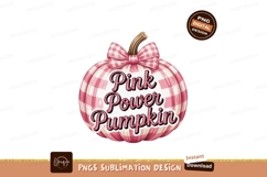 Pink Gingham Pumpkin With Bow autumn Product Image 1