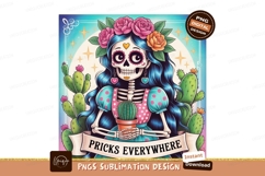 Skeleton woman floral cactus dress image Product Image 1