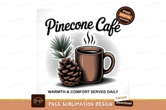 Pinecone cafe coffee mug and pine branch steam Product Image 1