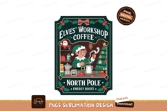 Elf making coffee at north pole workshop image Product Image 1