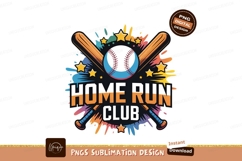 Home Run Club Baseball Design Sublimation Png Product Image 1
