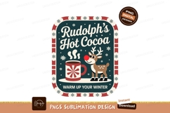 Rudolph hot cocoa reindeer mug snowflakes image Product Image 1