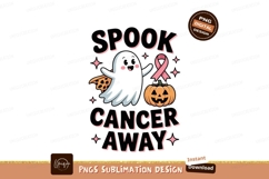 Spooky ghost pumpkin cancer awareness ribbon halloween Product Image 1