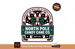 Festive candy cane company logo with holly Christmas Product Image 1