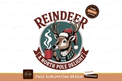 Festive reindeer enjoying hot beverage christmas santa Product Image 1