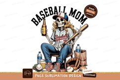 Skeleton baseball mom with beer and bat image Product Image 1