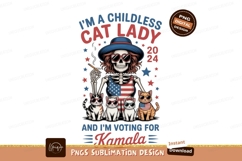 Skeleton Cat Lady Voting Kamala image Product Image 1