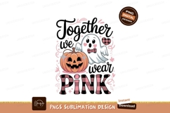 Spooky ghost and pumpkin Halloween pink Product Image 1