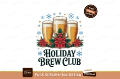 Festive beer glasses with poinsettias and snowflakes Product Image 1