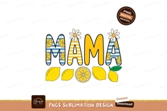 Mama lemons flowers yellow blue Product Image 1