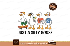 Cartoon ducks dressed for summer activities skateboarding Product Image 1