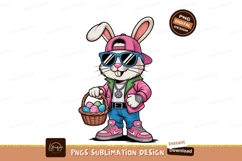 Hip hop bunny with easter basket eggs sunglasses Product Image 1