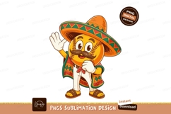 Baseball character wearing sombrero and poncho mexican Product Image 1