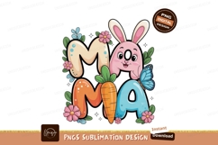 Mama bunny carrot butterfly floral image Product Image 1