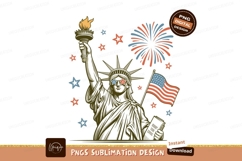 Statue Liberty fireworks flag stars image Product Image 1