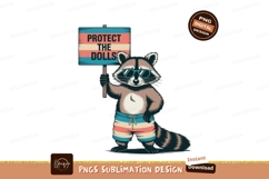 Raccoon holding protect the dolls sign sunglasses shorts Product Image 1