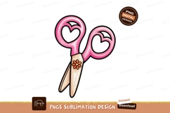 Pink heart handle scissors with flower orange Product Image 1