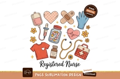 Medical healthcare items and floral elements nurse Product Image 1